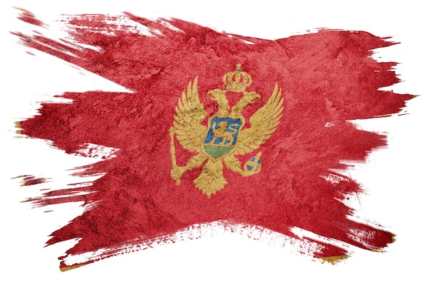 Grunge Montenegro vlag. Montenegro Penseelstreek.