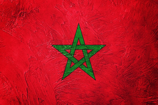 Grunge Morocco flag. Morocco flag with grunge texture.