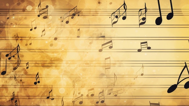 Photo grunge music notes background