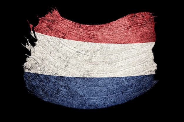 グランジ オランダの旗。オランダのブラシ ストローク。