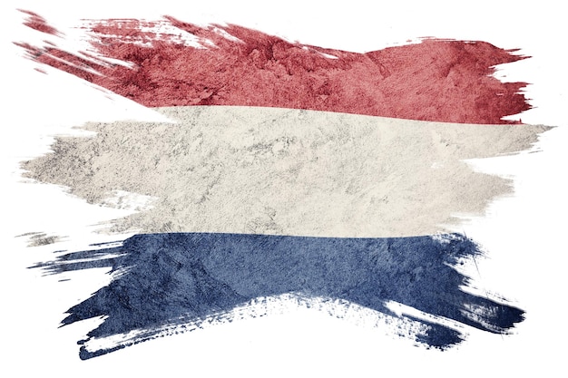 Grunge Nederland vlag. English Penseelstreek.