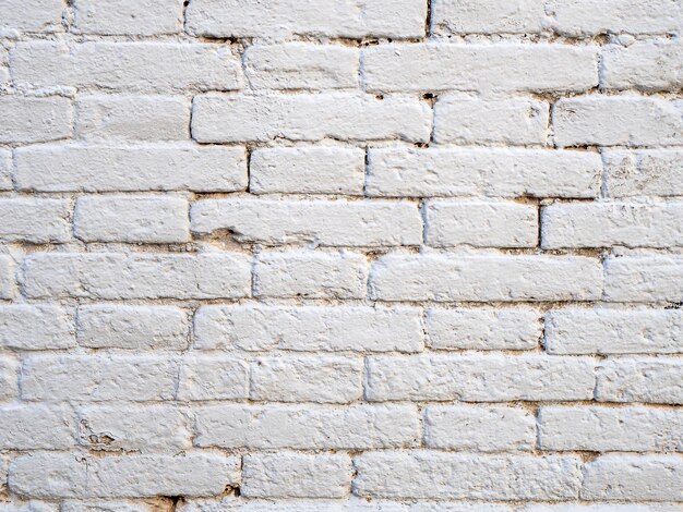 Grunge painted white rough brick wall abstract texture