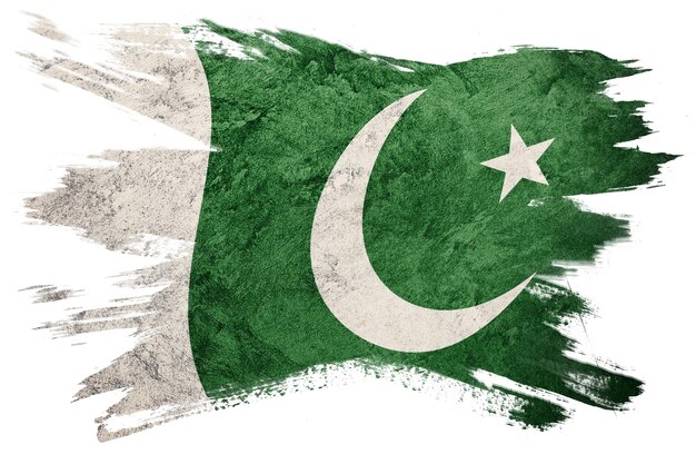 Grunge Pakistan flag. Pakistan Brush stroke.