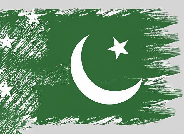 Grunge pakistan flag pakistan flag with grunge texture brush stroke