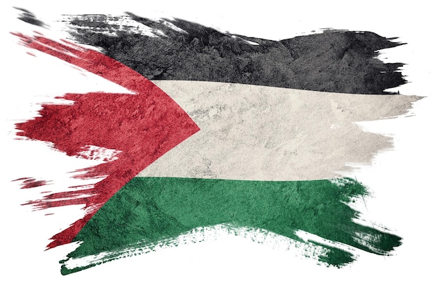 Grunge Palestine Flag. Palestine Flag with grunge texture. Brush stroke.