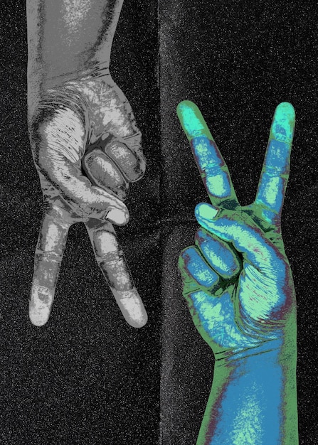 grunge poster background peace hand sign art graphic design rock retro banner Punk Rock Show Gigs