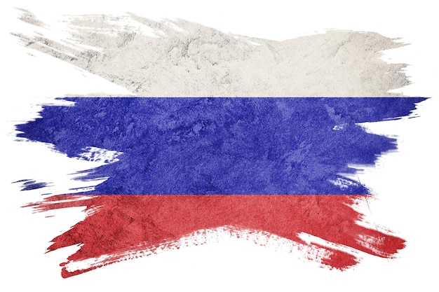 Grunge Russia flag. Russian Brush stroke.