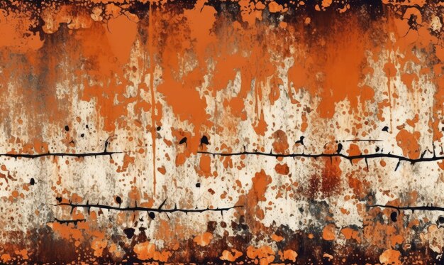 Grunge rusty metal background Orange brown stone wallpaper For banner postcard book illustration card Created with generative AI tools