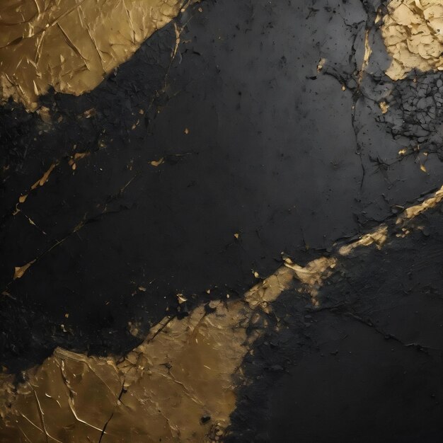 Photo grunge scratched black and gold concrete textured background