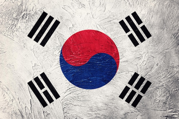 Grunge South Korea flag. South Korea flag with grunge texture.