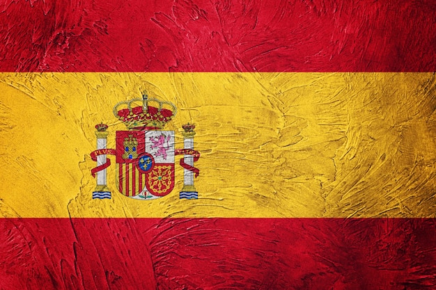 Grunge Spanje vlag. De vlag van Spanje met grungetextuur.