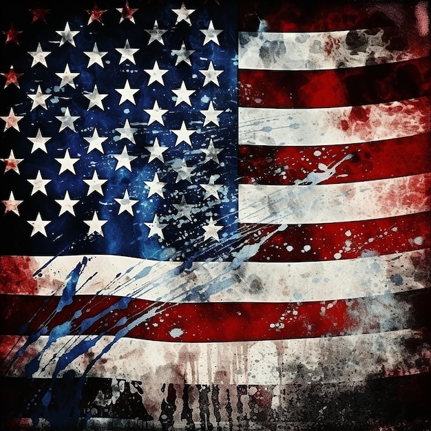 Grunge stijl Amerikaanse vlag achtergrond