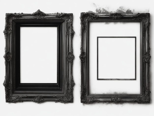 Grunge style frames are black on a white background