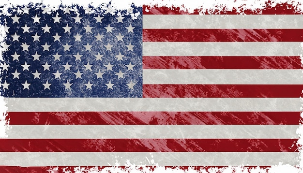 Grunge Texture American flag generative ai