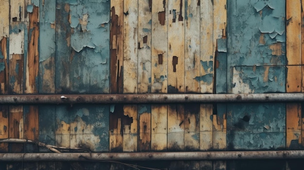 Grunge texture of weathered wood and metal vintage architecture