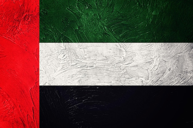 Grunge VAE vlag. Vlag van de Verenigde Arabische Emiraten met grunge textuur.