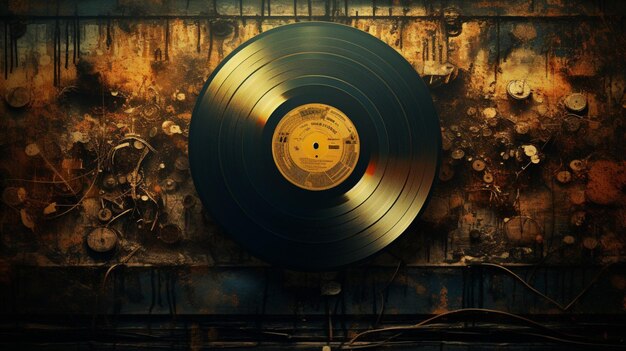 Grunge Vintage Record Background