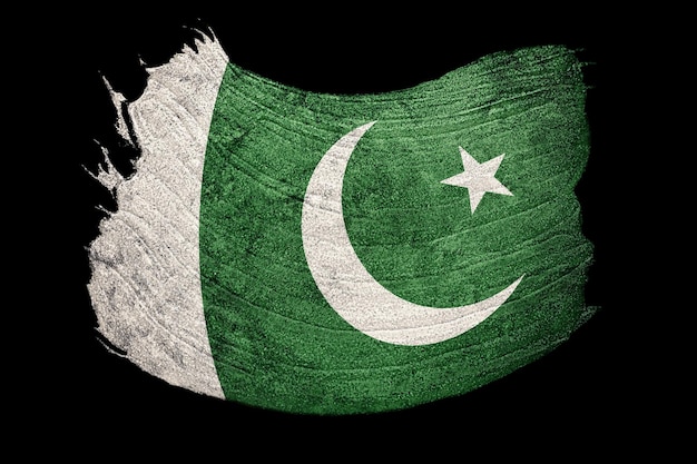 Grunge-vlag van Pakistan. Pakistaanse penseelstreek.