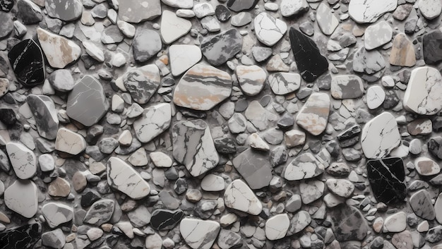 Grunge white gray and black mixed color stone texture for background