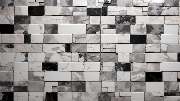 Photo grunge white gray and black mixed color tiles texture for background