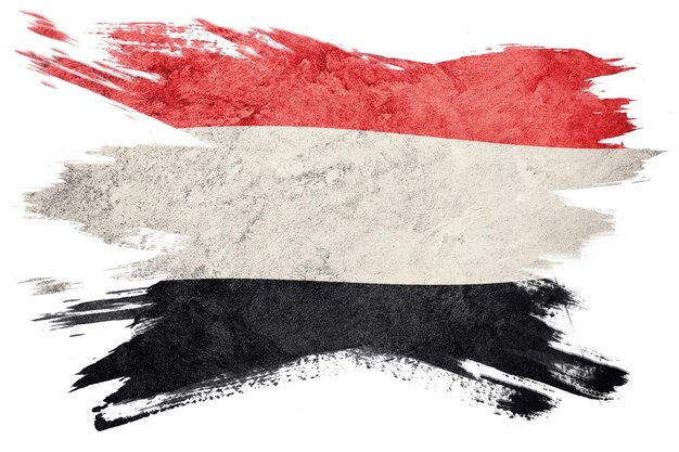 Grunge Yemen flag. Yemen Brush stroke.