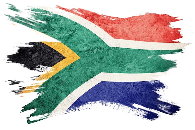 Grunge Zuid-Afrika vlag. Zuid-Afrika Penseelstreek.