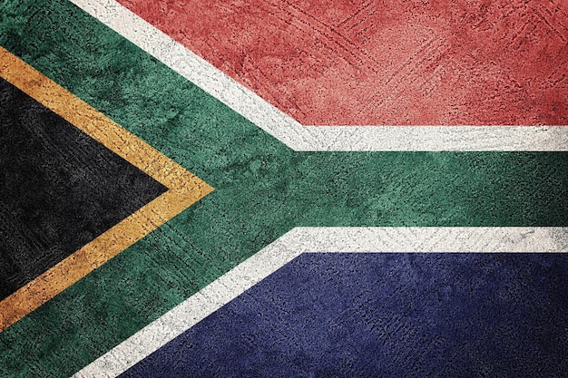 Grunge Zuid-Afrika vlag. Zuid-Afrika
