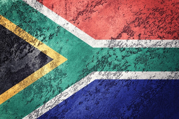 Grunge Zuid-Afrika vlag. Zuid-Afrika