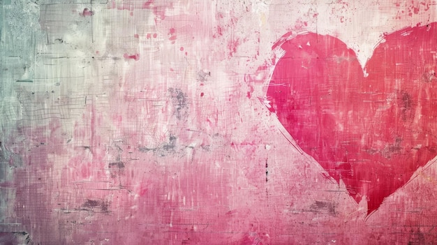 Grungy abstract rood wit en roze valentijnsdag achtergrond romantisch pastel hart concept