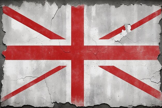 Grungy england flag painted on concrete wall