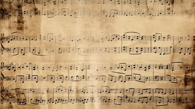 Photo grungy sheet of music paper background