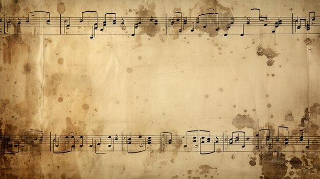 Photo grungy sheet of music paper background