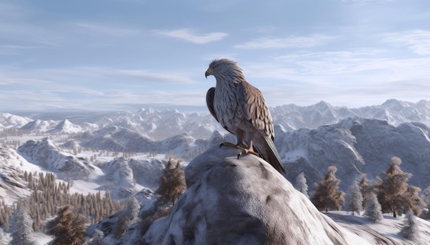 Gryphons perched atop snowcapped mountains their regal presence commanding respect AI generated