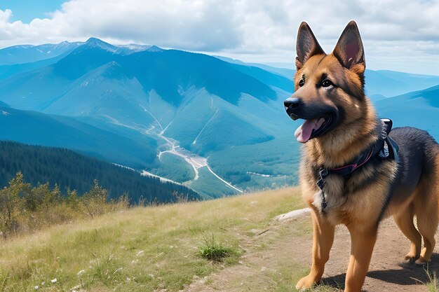 Photo gsd and a hike