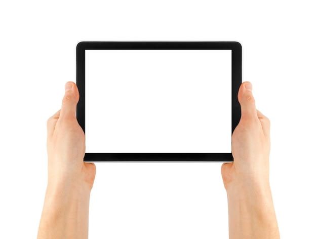 Gsm-tablet ipade in de hand voor reclame