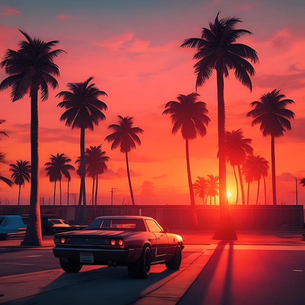 Photo gta 5 vibes sunset miami ai