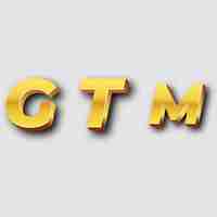 Photo gtm gold logo icon isolated white background transparent