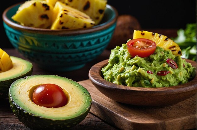 Guacamole being served alon