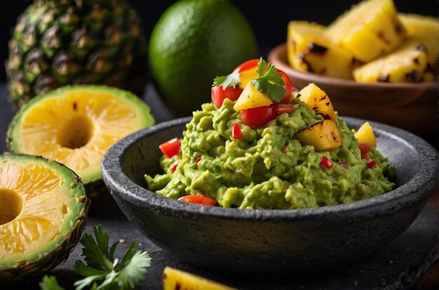 Photo guacamole being served alon