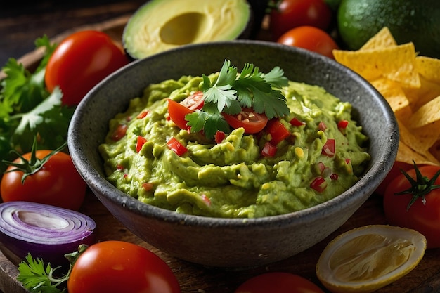 Guacamole Dip Bowl omringd b