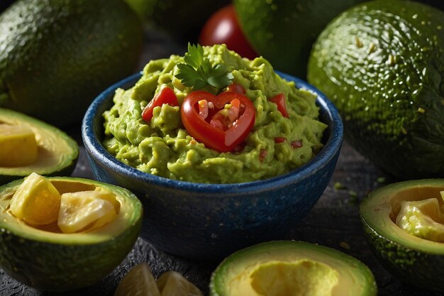 Photo guacamole love concept