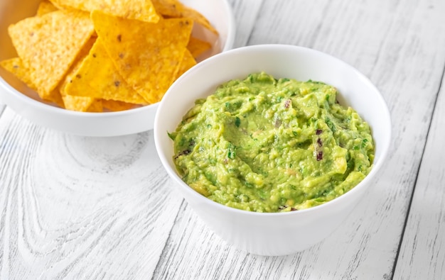 Guacamole with tortilla chips