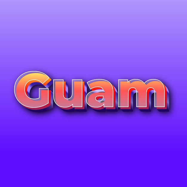 Guam텍스트 효과 JPG 그라데이션 보라색 배경 카드 사진