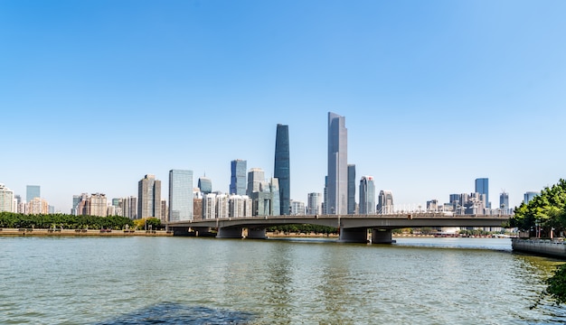 Guangzhou City Modern Architecture Landscape Skyline