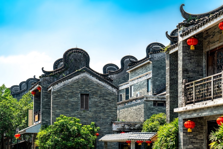 Photo guangzhou lingnan ancient buildings and houses