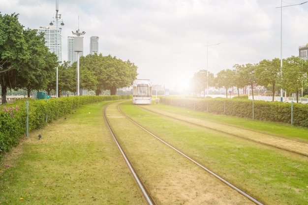 Guangzhou stadsverkeerslicht spoor metro