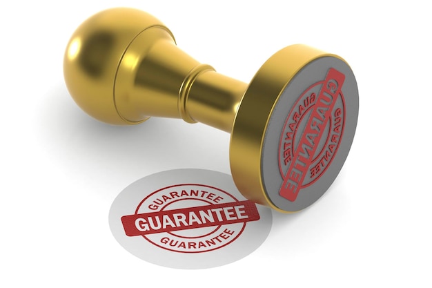 guarantee word on round stamp