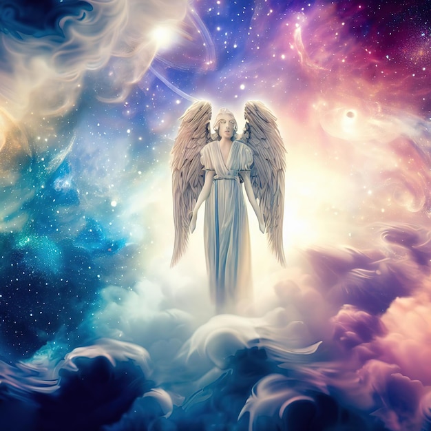 Premium AI Image Guardian Angel Light Being Watching Over You pair of