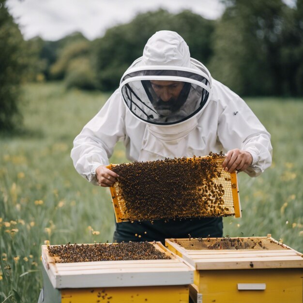 Photo guardians of the hive a beekeepers portrait