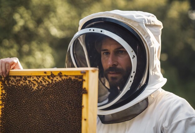 Photo guardians of the hive a beekeepers portrait